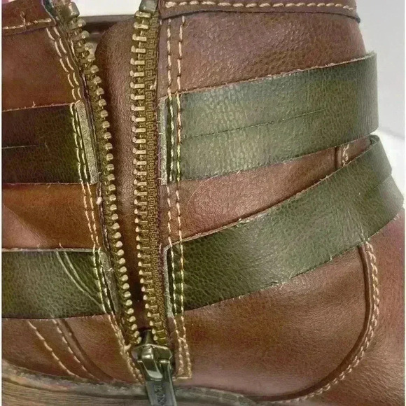 ROXY vintage boho Jensen Ankle Boots Women Size 6.5 Brown With Zipper - Picture 11 of 15